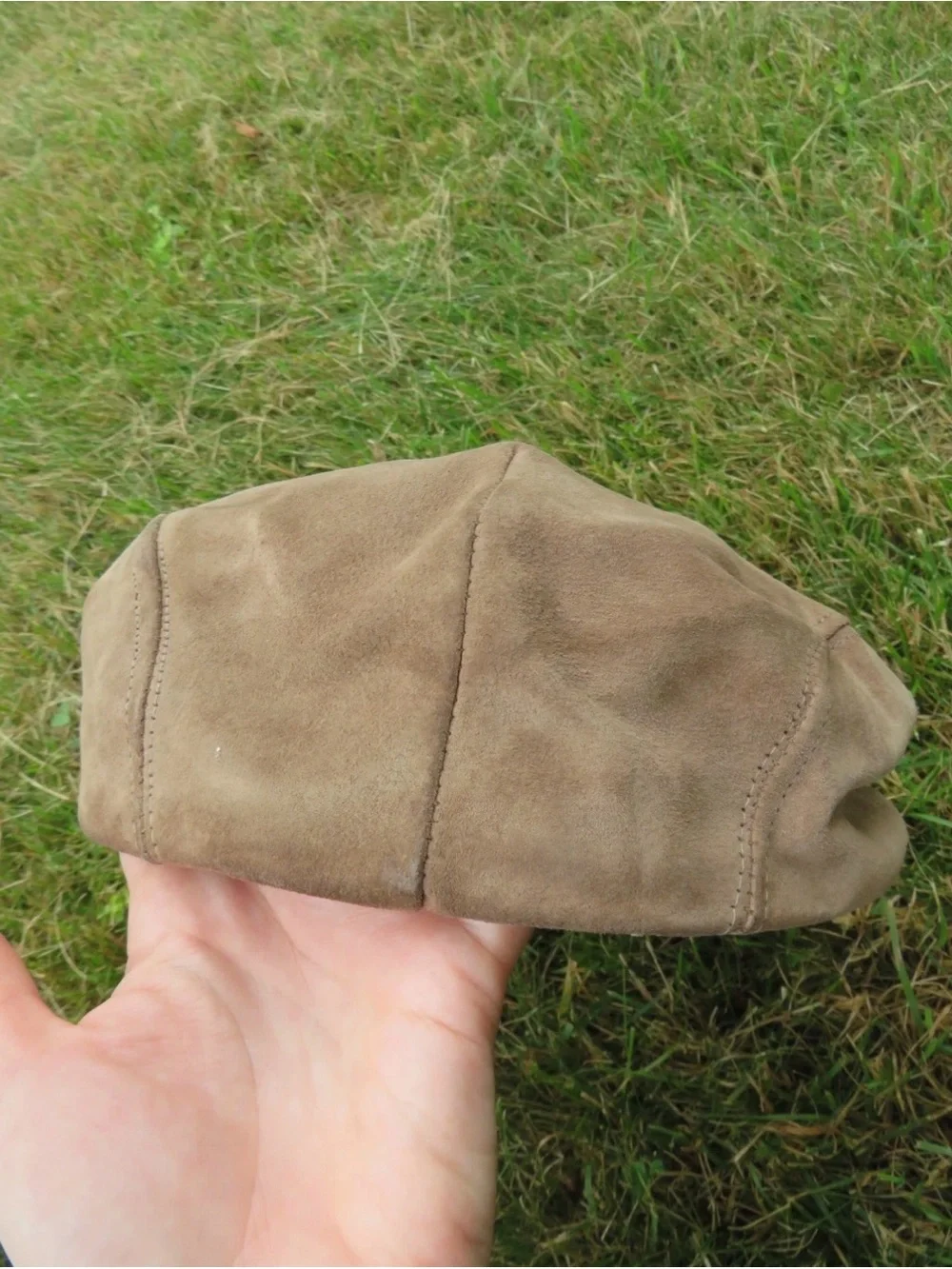 Eddie Bauer Suede Flat Cap in Tan